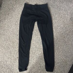 aerie Black High-Rise Ribbed Leggings